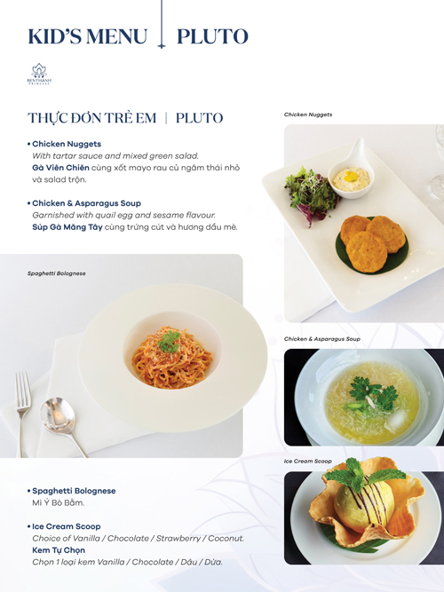 Kids menu Pluto